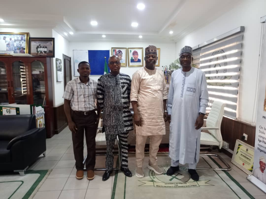 Working visit of the Chairman, Alpha Helix Foundation Dr. Mohammed Lawal Buga to the Director General. Nigeria Geological Survey Agency(NGSA), Abuja