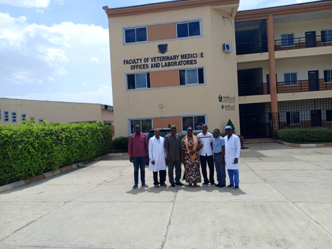 The Chairman, Alpha Helix Foundation, Dr Mohammed Lawal Buga(3rd from left) during a working visit to the Laboratories in the Faculty of  Veterinary Medicine, University of Jos, Nigeria