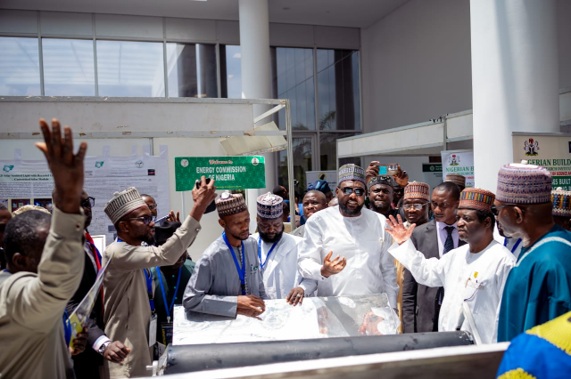 The Chairman, Alpha Helix Foundation (fourth from right) during the Tour of Exhibition Stands, led by the Permanent Secretary (FMIST) at the 2nd edition of the  International Science, Technology and Innovation Conference(STICONF 2026)  held at TY Danjuma Foundation, Abuja